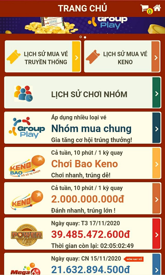 Chọn loại hình vé số muốn tham gia dự thưởng Chọn loại hình vé số muốn tham gia dự thưởng