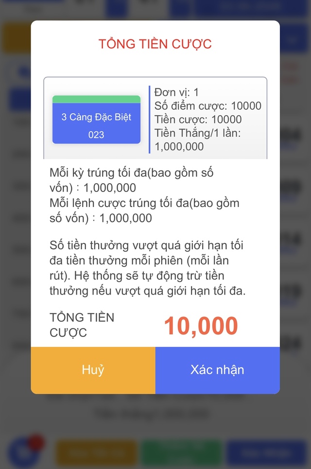 Đừng quên điều chỉnh tiền cược lô đề trước khi xác nhận với mức cược tối thiểu là 1.000 vnd. Đừng quên điều chỉnh tiền cược lô đề trước khi xác nhận với mức cược tối thiểu là 1.000 vnd.